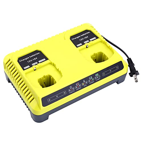 Cargador-doble-rápido-Biswaye-P117S-de-18-V-compatible-con-baterías-Ryobi-ONE+-de-12-V-a-18-V,-de-litio,-níquel-cadmio-y-níquel-metal-hidruro-(P102,-P190,-P189,-P108,-P105,-P103,-P107,-PBP004,-PBP005,-PBP003-y-PBP002).