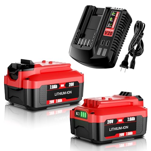 Juego-de-2-baterías-y-cargadores-de-repuesto-Craftsman-de-20-V-de-BATTOOL-de-7,0-Ah-para-herramientas-inalámbricas-de-la-serie-V20-CMCB202-CMCB204-CMCB205-CMCB206-CMCB201-CMCB100-CMCB124-con-cargador-Craftsman-CMCB104-de-20-V.