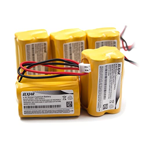Paquete-de-5-baterías-de-repuesto-de-Ni-CD-de-4,8-V-y-800-mAh-para-luces-de-salida-de-emergencia-Emergi-Lite-BL93NC487,-Exit-Light-Co-BAA-48R,-Interstate-NIC0186,-Dantona-Custom-43,-OSI-OSA-126-y-Lithonia-ELB-CS06.