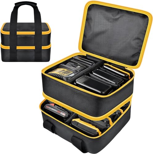 Bolsa-grande-Steadtep-para-guardar-baterías-DEWALT/Milwaukee-de-20-V,-18-V-y-12-V-con-cargador.-Funda-para-baterías-de-20-V,-60-V,-2,0/3,0/4,0/5,0/6,0/9,0-Ah.-Doble-capa-(solo-caja).