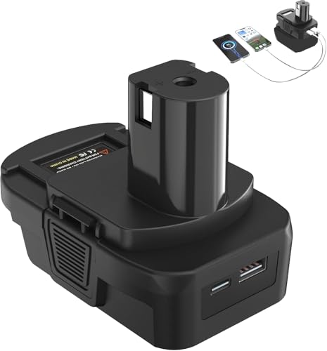 Adaptador-y-convertidor-de-batería-Azocek-DM18RL-con-puerto-USB-y-tipo-C-para-herramientas-de-batería-de-litio-R-yobi-de-18-V.-Convierte-baterías-de-iones-de-litio-De-Walt-de-20-V-o-Mil-Wau-Kee-de-18-V-en-baterías-de-iones-de-litio-R-yobi-de-18-V.