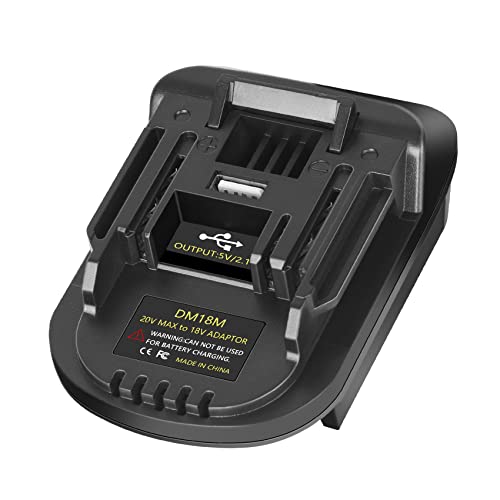 Adaptador-de-batería-KUNLUN-DM18M-para-herramientas-Makita-de-18-V.-Convierte-baterías-Dewalt-de-20-V-y-Milwaukee-M18-de-18-V-a-baterías-Makita-de-18-V-BL1830,-BL1840-y-BL1850-con-puerto-de-carga-USB-(solo-adaptador).