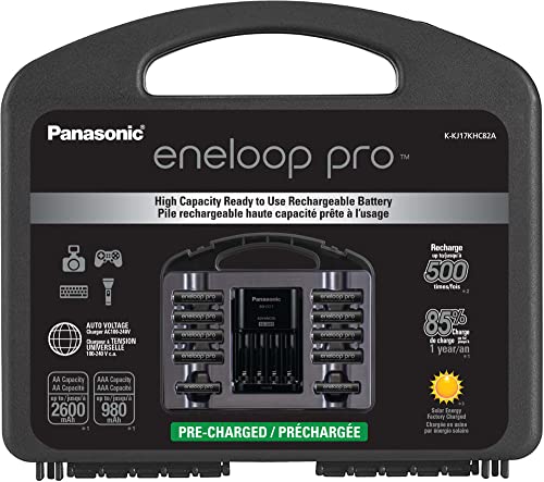 Panasonic-K-KJ17KHC82A-Eneloop-Pro---Batería-de-alta-capacidad-(8-pilas-AA-y-2-AAA)-con-cargador-individual-avanzado-y-estuche-de-plástico