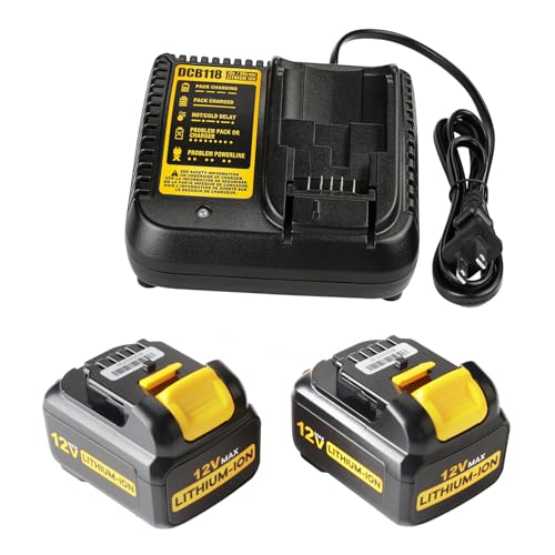 Batería-de-repuesto-Powilling-de-6,0-Ah-y-12-V-para-Dewalt-(12-V)-y-kit-de-cargador-compatible-con-Dewalt-12-Volt-Max-DCB120-DCB122-DCB124-DCB125-DCB126-DCB127