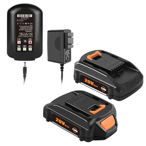SKYON-4.0Ah-20V-WA3575---Kit-de-2-baterías-y-cargador-compatible-con-Worx-PowerShare-WA3525-WA3575-1.5Ah-WA3520---Batería-para-herramientas-eléctricas-inalámbricas-compactas-y-cargador-WA3742