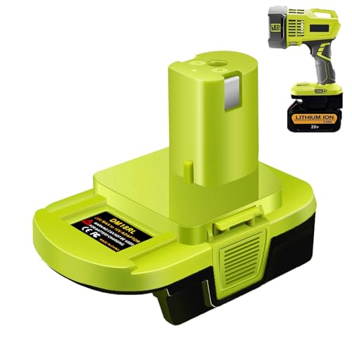 Adaptador-de-batería-ASUNT-para-Dewalt/Milwaukee-a-Ryobi,-DM18RL,-convertidor-de-batería-para-Dewalt-de-18-V/20-V/60-V-de-iones-de-litio-y-para-Milwaukee-M18-de-18-V-de-iones-de-litio,-compatible-con-herramientas-eléctricas-Ryobi-de-18-V,-color-verde.