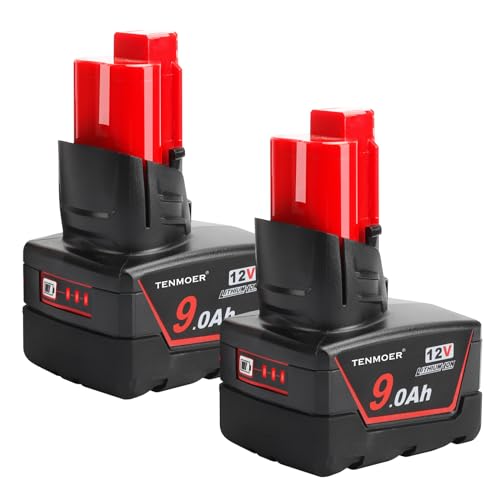 Paquete-de-2-baterías-TENMOER-de-9,0-Ah-compatibles-con-Milwaukee-de-12-V.-Reemplazo-para-baterías-Milwaukee-de-12-V.-48-11-2460