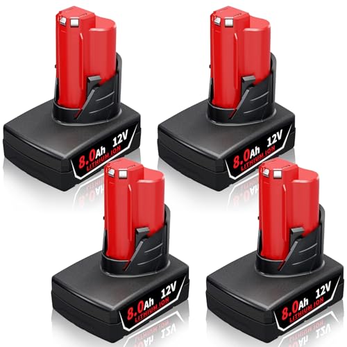 Batería-de-repuesto-Dxotovs-de-12-V-y-8-Ah-para-Milw-M-12,-compatible-con-herramientas-inalámbricas-de-12-V-48-11-2440,-48-11-2402-y-48-11-2411-(paquete-de-4,-8-Ah)