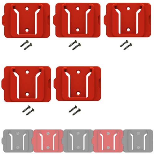 Soporte-de-batería-Gijok-para-Milwaukee-18-de-18-V-(sin-batería),-5-paquetes-de-almacenamiento-de-baterías-para-pared,-furgoneta,-estante-y-caja-de-herramientas.
