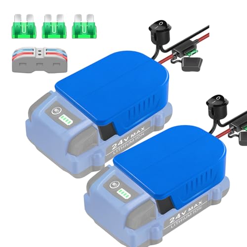 Adaptador-Power-Wheels-(2-paquetes)-para-batería-Kobalt-de-24-V-máx.-con-fusible.-Conector-de-alimentación-para-coche-RC,-robótica-de-calibre-14,-camión-RC.-Uso-en-bricolaje.-Compatible-con-baterías-KB624-03,-KB524-03,-KB424-03-y-KB224-03.