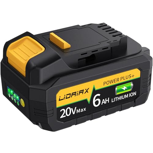 LIDAIAX---Reemplazo-de-capacidad-real-al-100-%-para-batería-Dewalt-20-V-Max.-Celda-de-alimentación-automotriz-para-batería-Dewalt-de-20-V.-Carcasa-ignífuga-de-grado-superior-V0.-Mayor-autonomía:-6,0-Ah.-(Paquete-de-1).