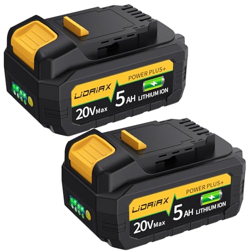 LIDAIAX---Reemplazo-de-capacidad-real-al-100-%-para-batería-Dewalt-20-V-Max.-Celda-de-energía-automotriz-para-batería-Dewalt-de-20-V.-Carcasa-ignífuga-de-máxima-calidad-V0.-Mayor-autonomía:-5,0-Ah.-Paquete-de-2.