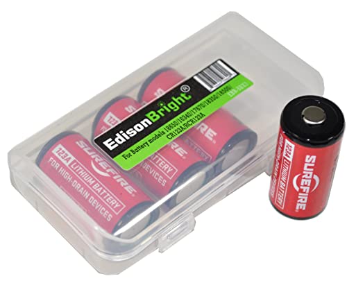 Paquete-de-4-baterías-EdisonBright,-baterías-de-litio-SureFire-CR123A-(fabricadas-en-EE.-UU.),-estuche-de-transporte-para-baterías-SF123A-BBX3