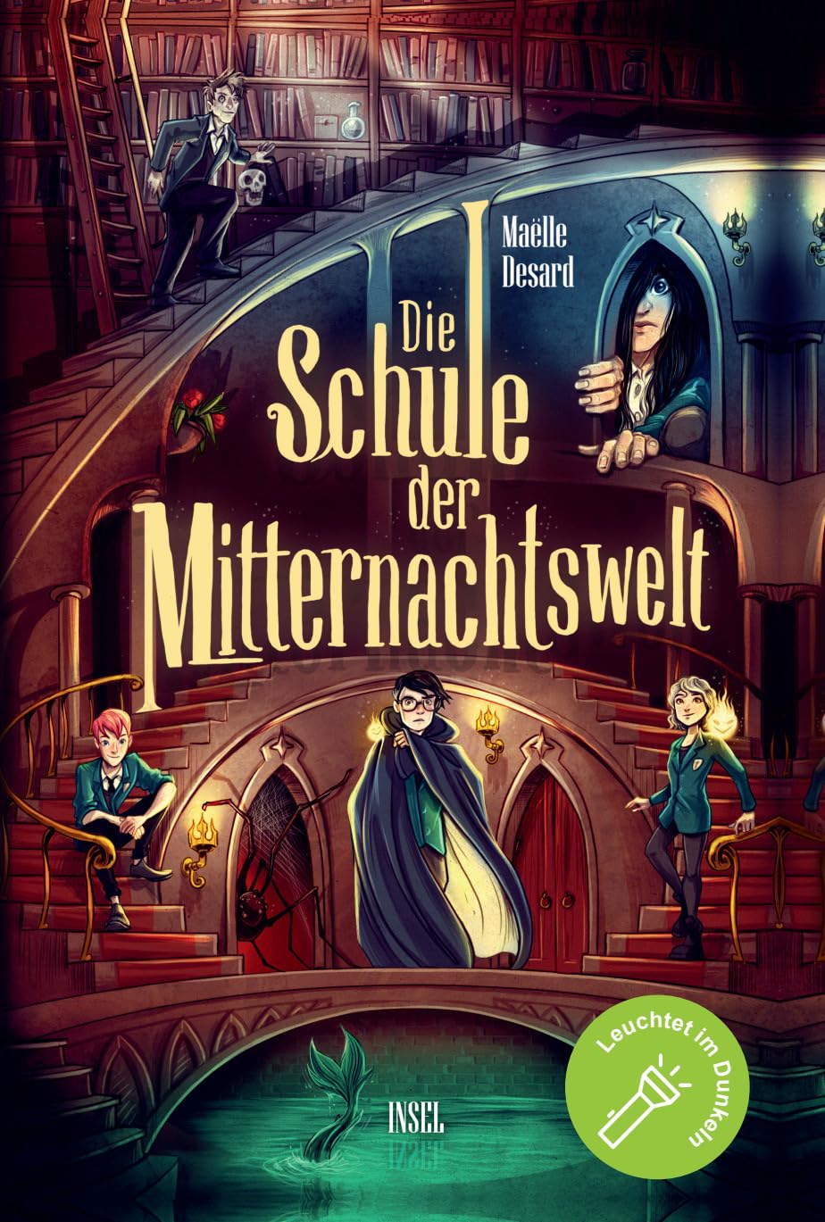 Libro: Die Schule der Mitternachtswelt 1: Der spektakuläre Auftakt einer neuen Fantasyreihe ab 10 Jahren | Cover leuchtet im Dunkeln