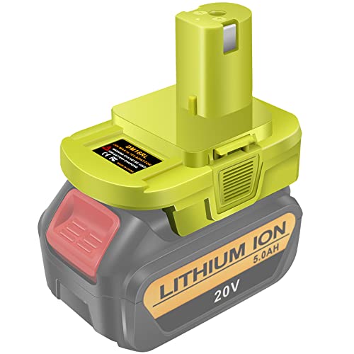 Adaptador-de-batería-DM18RL-para-Dewalt-a-Ryobi.-Convierte-una-batería-de-litio-Dewalt-de-20-V-a-una-Ryobi-P107/P108-de-18-V-con-carga-USB-de-5-V-y-2,1-A-máx.