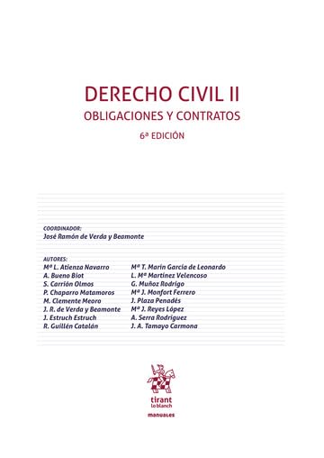 Libro: Derecho Civil II. Obligaciones y contratos 6ª Edición: 1 (Manuales de Derecho Civil y Mercantil)