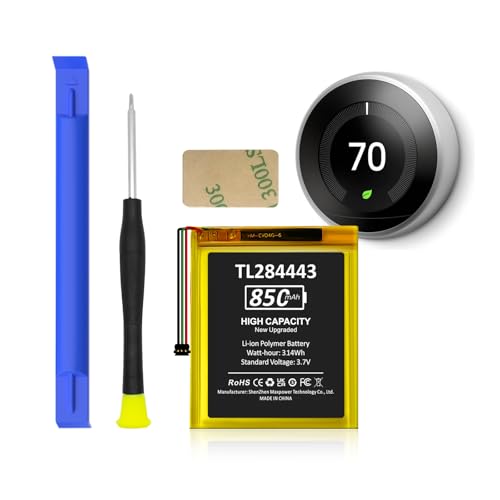 Batería-HUAENG-TL284443-de-polímero-de-iones-de-litio-de-alta-capacidad-(850-mAh)-para-termostato-Nest-Learning-(2.º-y-3.º-grado),-compatible-con-los-modelos-T3007ES,-T3008US-y-T4000E,-con-kits-de-herramientas-de-reparación.