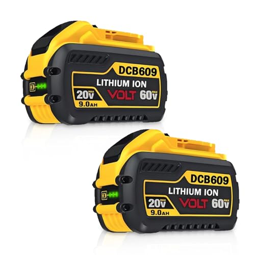 Paquete-de-2-baterías-de-9000-mAh,-20-V/60-V-máx.,-de-repuesto-para-DeWalt-DCB606,-DCB609-y-DCB612,-compatibles-con-baterías-y-herramientas-eléctricas-DeWalt-de-20-V/60-V-y-9,0-Ah.
