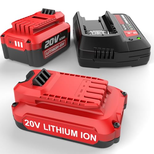 Juego-de-batería-y-cargador-AYTXTG-V20,-repuesto-para-batería-Craftsman-de-20-V-para-kits-de-herramientas-eléctricas-y-herramientas-de-exterior,-3500-y-6500-mAh,-potente-batería-de-iones-de-litio-(paquete-de-2),-1-cargador-rápido-CMCB104