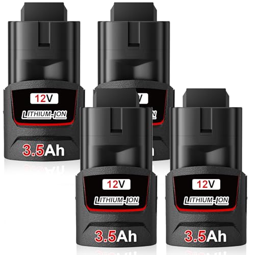 Batería-GROWFEAT-M-12-de-3,5-Ah-para-Milwaukee-M-12-(iones-de-litio)-para-herramientas-inalámbricas-48-11-2401,-48-11-2420,-48-11-2425,-48-11-2401,-48-11-2412,-48-11-2440-y-48-11-2460-(paquete-de-4)