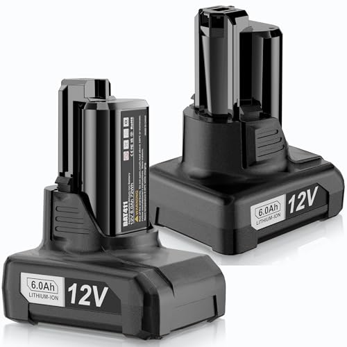 【Actualización】Paquete-de-2-baterías-de-repuesto-de-6.0-Ah-para-baterías-Bosch-de-12-V-BAT414.-Compatible-con-herramientas-y-cargadores-de-iones-de-litio-Bosch-de-12-V-máx.-para-baterías-Bosch-de-12-voltios-BAT420-GBA12V30-BAT411-BAT411A-BAT412-BAT413.