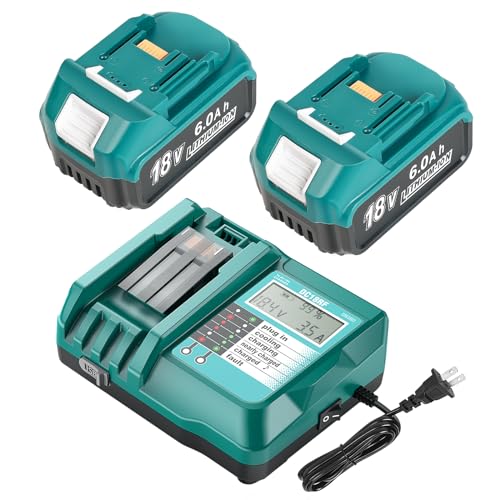 Batería-y-cargador-YongerTool-BL1860-de-18-V-y-6-Ah-para-Makita.-Nueva-versión:-cargador-DC18RC-con-pantalla-LCD-y-ventilador-de-refrigeración.-Compatible-con-baterías-de-iones-de-litio-Makita-LXT-BL1850,-BL1840,-BL1830,-BL1820-y-BL1815.