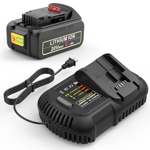 Batería-ARyee-de-6.0-Ah-y-20-V-para-Dewalt-20-V-máx.,-DCB205,-DCB200,-DCB206,-DCB206-2,-DCB204,-serie-DCD/DCF/DCG/DCS,-con-cargador.