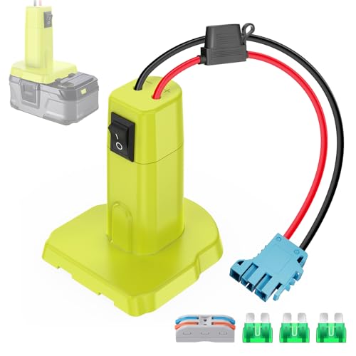 Adaptador-de-batería-Power-Wheel-para-Ryobi-de-18-V.-Convertidor-de-batería-Power-Wheel-con-conector-de-arnés-de-cables.-Compatible-con-juguetes-de-montar-para-niños-Peg-Perego.-Conector-de-cable-de-12-AWG-con-interruptor-y-fusible.
