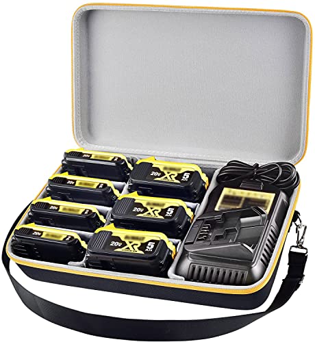 Estuche-extragrande-para-baterías-DEWALT-20-V/60-V-MAX-XR-y-cargador.-Caja-contenedora-para-baterías-de-20-V-(2,0/3,0/4,0/5,0/6,0/9,0-Ah)-y-adaptador-(solo-bolsa).