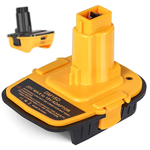 Adaptador-de-batería-YNDZ-para-DeWalt-de-20-V-a-18-V,-compatible-con-baterías-DeWalt-y-Milwaukee-M18,-compatible-con-DC9096,-compatible-con-herramientas-inalámbricas-DeWalt-XRP-de-18-V-y-Ni-Cd,-versión-mejorada-de-DCA1820,-con-puerto-USB.
