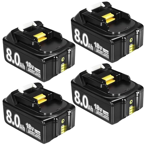 Batería-Dxotovs-de-18-V-y-8000-mAh-(paquete-de-4)-compatible-con-Makita-BL1860,-BL1820,-1830B-y-1840B.