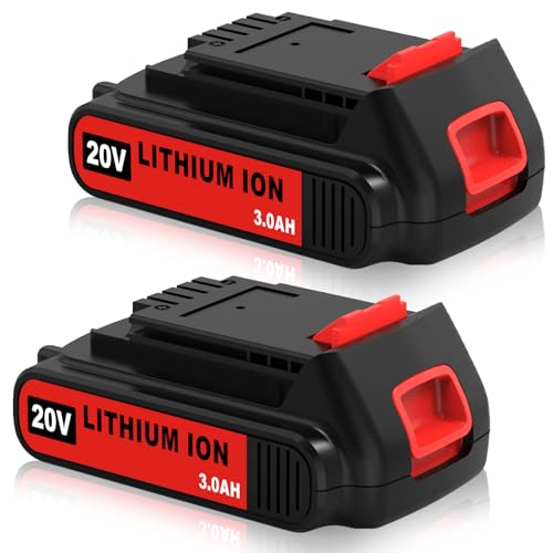 Paquete-de-2-[Actualizado-a-3.0-Ah]-Batería-de-repuesto-LBXR20-compatible-con-la-batería-de-litio-Black-Decker-de-20-V-LB20-LBX20-LST220-LBXR2020-OPE-LBXR20B-2-LB2X4020,-herramienta-eléctrica-inalámbrica-de-iones-de-litio-de-20-voltios-máx.-(Rojo)