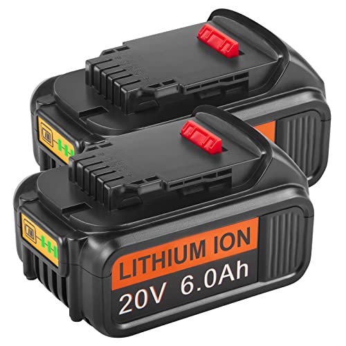 Batería-de-litio-DCB206-de-20-V-y-6000-mAh-para-herramientas-eléctricas-inalámbricas-DeWalt-20-V-MAX-DCB204-DCB200-DCB206-DCB205-2-DCB201-DCB203-DCB181-DCB180-de-20-V-de-las-series-DCD/DCF/DCG/DCS-(2-paquetes-de-6000-mAh)