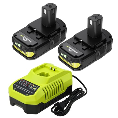 Paquete-de-2-baterías-de-repuesto-mejoradas-de-3,6-Ah-para-Ryobi-de-18-V-y-cargador-combinado,-compatible-con-Ryobi-18-V-ONE+,-herramientas-eléctricas-inalámbricas-y-cargador-P117-y-P118.