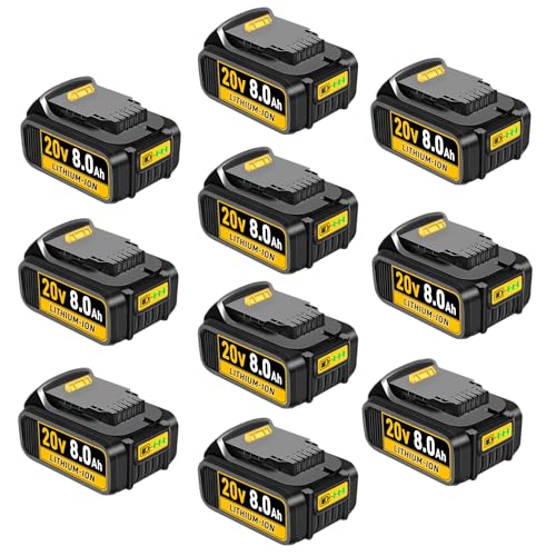 Paquete-de-10-baterías-de-repuesto-de-8,0-Ah-para-Dewalt-20-V-Max.-Compatible-con-herramientas-eléctricas-inalámbricas-Dewalt-de-20-V.-Reemplazo-para-Dewalt-DCB201,-DCB200,-DCB205,-DCB207-y-DCB206.