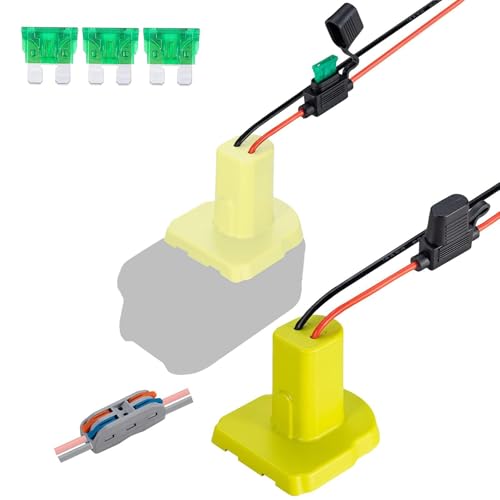 Adaptador-Power-Wheel-compatible-con-batería-Ryobi-de-18-V-con-fusible-de-30-A-y-terminales-de-cable.-Compatible-con-coches-RC,-robótica-de-calibre-14,-camiones-RC-y-bricolaje.-Compatible-con-Ryobi-de-18-V-P108,-P107,-P102-y-P100.