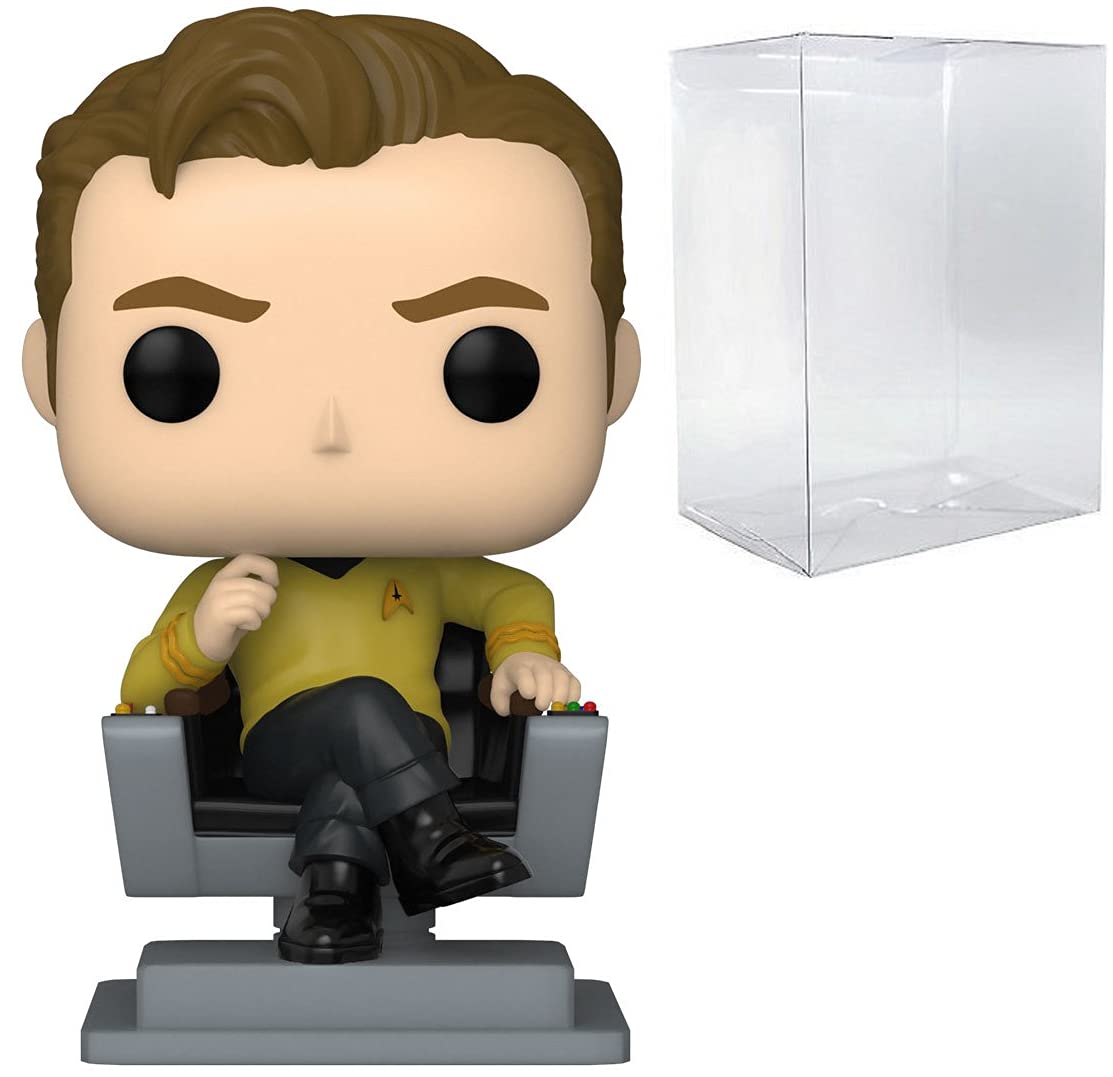 Funko Pop: POP Star Trek: The Original Series - Captain Kirk in Chair Funko Figura de Vinilo (Bundled with Compatible Box Protector Case)