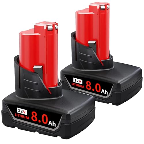 Kulatiom---Paquete-de-2-baterías-de-repuesto-de-12-V-y-8-Ah-para-Milw-M-12-(8000-mAh,-iones-de-litio)-para-herramientas-Milw-de-12-V-(48-11-2420,-48-11-2401,-48-11-2411-y-48-11-2402)