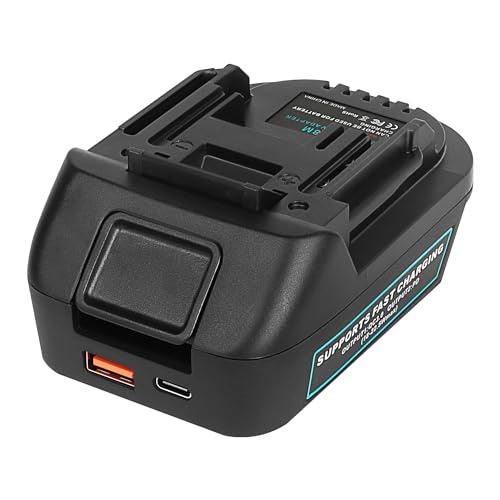 Adaptador-de-batería-Xinriga-DM18M-compatible-con-batería-Dewalt-20V-MAX-y-compatible-con-batería-Milwaukee-M18-18V.-Convertido-a-batería-de-iones-de-litio-Makita-18V,-con-puertos-de-carga-rápida-USB-y-tipo-C.