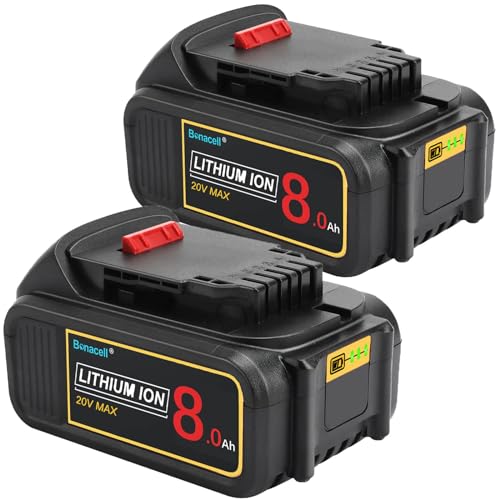 Paquete-de-2-baterías-Bonacell-de-8,0-Ah-de-repuesto-para-Dewalt-de-20-V,-de-litio-máx.,-compatibles-con-herramientas-eléctricas-de-las-series-DCB206,-DCB204,-DCB200,-DCB180-y-DCB181,-DCD/DCF/DCG.