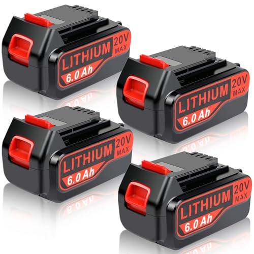 Paquete-de-4-baterías-de-repuesto-de-alta-capacidad-de-20-V-máx.,-6-Ah,-para-Black-&-Decker-de-20-V,-compatible-con-Black-&-Decker-LBXR20-LBXR2020-de-20-V-y-herramientas-eléctricas-como-desbrozadoras,-taladros-y-sopladores-de-hojas.
