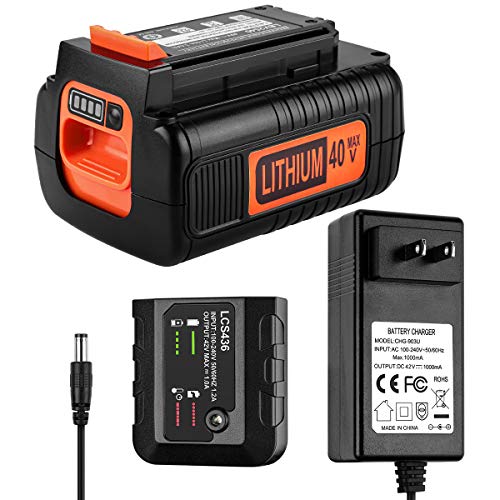 Batería-de-litio-de-repuesto-Powilling-de-3,5-Ah-y-40-V-máx.-para-Black-&-Decker-(40-V,-LBX2040,-LBXR36,-LBXR2036,-LST540,-LBX1540,-LST136W)-con-cargador-portátil-para-Black-Decker-(40-V-máx.)