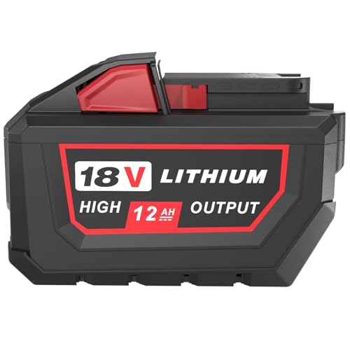 Batería-de-repuesto-de-iones-de-litio-de-alto-rendimiento-de-12-Ah-y-18-V-para-Milwaukee,-compatible-con-las-baterías-Milwaukee-M-18-48-11-1840,-48-11-1850,-48-11-1852,-48-11-1880-y-48-11-1852,-y-herramientas-eléctricas-inalámbricas-de-18-voltios.
