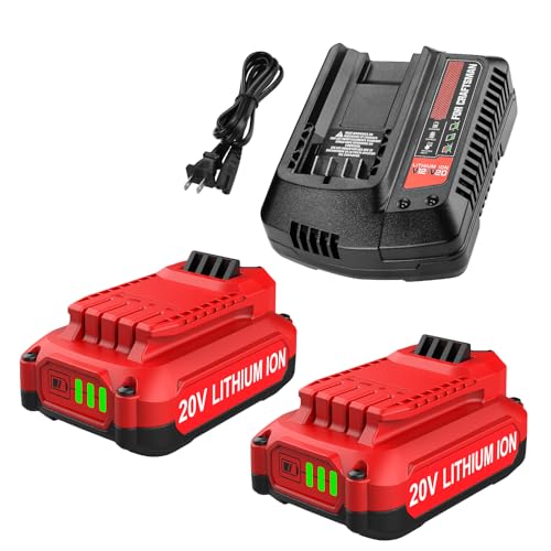 Paquete-de-2-baterías-Powilling-CMCB202-de-20-V-y-3,5-Ah-de-repuesto-para-Craftsman-de-20-V.-Batería-de-litio-V20-y-kit-de-cargador-para-CMCB204,-CMCB205,-CMCB206,-CMCB201,-CMCB124+-y-CMCB104.-Cargador-rápido-Craftsman-de-20-V.
