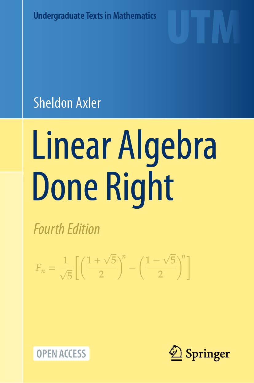 Libro: Linear Algebra Done Right (Undergraduate Texts in Mathematics)