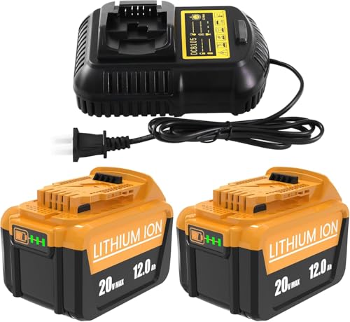 Nyveyoo---Paquete-de-2-baterías-de-iones-de-litio-de-12-Ah-y-20-V-con-cargador-de-repuesto-para-Dewalt-20-V-Max-(combinación-de-batería-y-cargador),-compatible-con-baterías-Dewalt-de-12-20-V-y-todas-las-herramientas-inalámbricas-de-20-V.