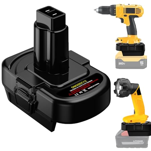Adaptador-de-batería-para-DeWalt-y-Milwaukee-a-DeWat-12-V/14,4-V-Ni-CD.-Úselo-para-herramientas-eléctricas-inalámbricas-DeWat-12-V/14,4-V-Ni-CD-(solo-adaptador).