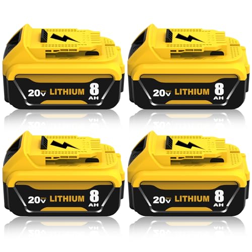 Paquete-de-4-baterías-de-repuesto-de-alta-capacidad-de-20-V-y-8000-mAh-para-Dewalt-20-V-Max,-compatibles-con-baterías-de-iones-de-litio-de-20-voltios-de-Dewalt-DCB207,-DCB206,-DCB204,-DCB201-y-DCB200-(amarillas).