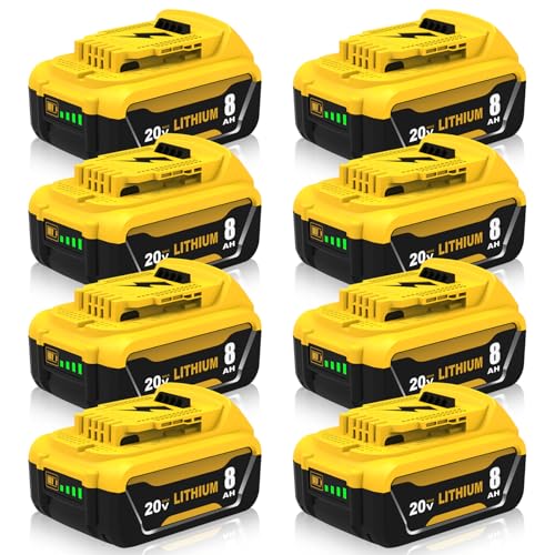 Paquete-de-8-baterías-DCB206-de-8,0-Ah-de-repuesto-para-Dewalt-de-20-V,-compatibles-con-baterías-de-iones-de-litio-Dewalt-de-20-V-Max-DCB200-DCB201-DCB203-DCB204-DCB207-DCB181-DCB180,-herramientas-eléctricas-de-las-series-DCD/DCF/DCG-(amarillas)