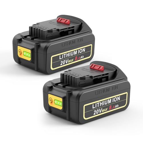 PENGJBATTER---2-paquetes-de-baterías-de-alta-capacidad-de-20-V-y-8,0-Ah-para-DeWalt-20-V-Max,-compatibles-con-herramientas-eléctricas-DeWalt-de-20-voltios-DCB206,-DCB201,-DCB205-y-DCF,-DCD-y-DCG.